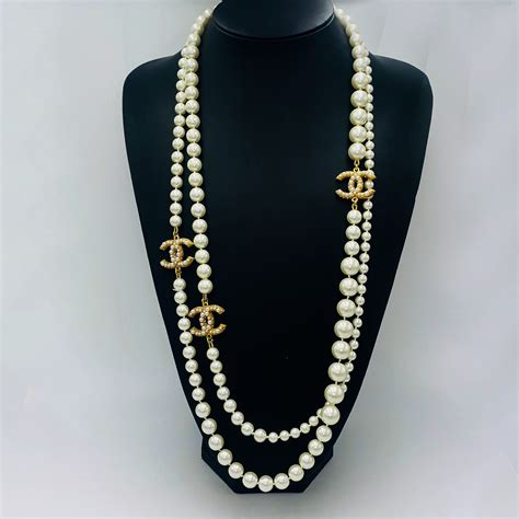 chanel long necklace replica|chanel copy necklace.